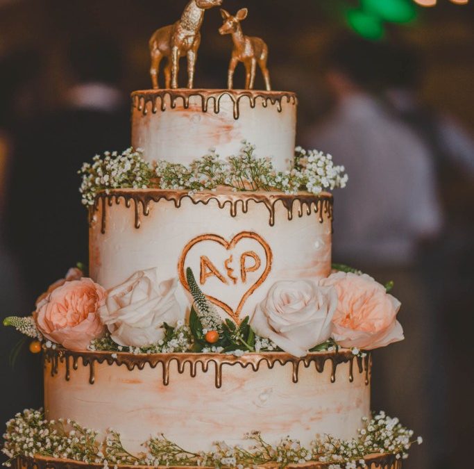 Rustic Glam Wedding Cake